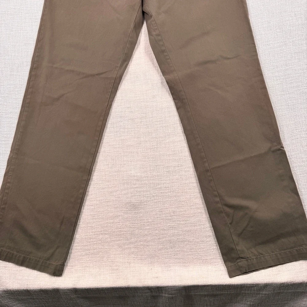 Banana Republic Gavin Straight Leg Chino Men 33x34 Moose Brown Cotton Flat Front